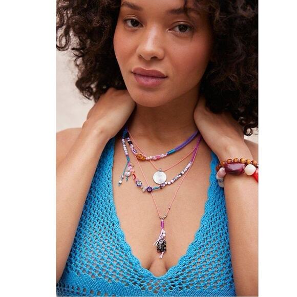 Free People My Magic Layered Necklace Gold Ariana Ost Bohemian Whimsical NEW - Picture 5 of 16